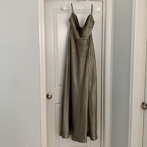 Birdy Grey Bridesmaid Dress | Small | Satin | Moss Green